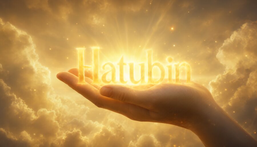 Lysande hand mot himlen